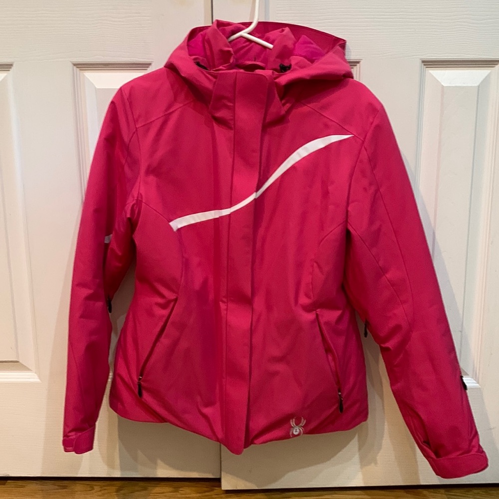 Spyder ski coat. Hot pink. Size 10